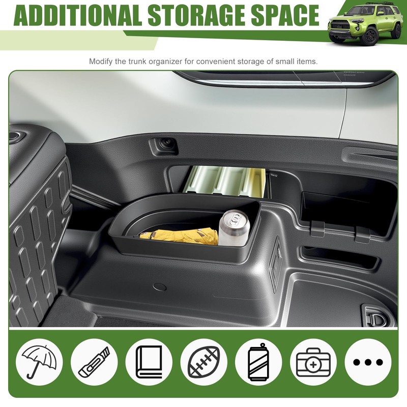 Qyebbk Trunk Organizer for 2010-2024 Toyota 4Runner 5-Seat 2nd Row(NOT