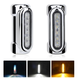 OPPBUY Motorcycle Highway Bar Lights Multicolor Switchback Motorcycle Driving Crash Bar Lights with Chasing Color&Amber&White Turn Signal Light for 1-1/4 Inch Crash Bar Touring Driving Lights Bikes