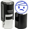 MaxMark Round Self Inking Emoji Stamp - Sick - Blue