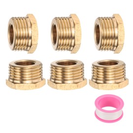 sourcing map 2 Pcs G3/8" Male x G1/8" Female Threaded Reducing Pipe Adapter with PTFE Tape