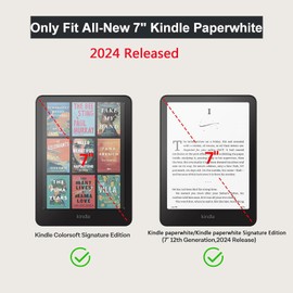 TiKeDa (3 Pack) Anti-Glare Matte Screen Protector for Kindle Paperwhite & Kindle Paperwhite Signature Edition 7-inch (12th Generation - 2024 release),Kindle Colorsoft Signature Edition 2024 Release, High Clarity,PET Film