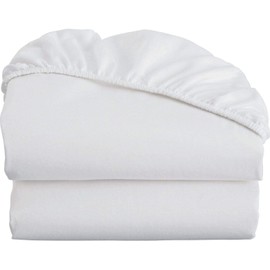 100% Cotton Travel Cot Fitted Sheets 100 x 70 cm (Pack of 2 White)