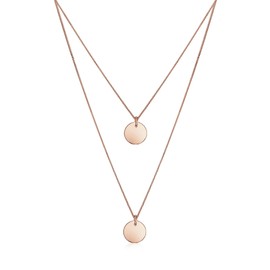 Elli Women's 925 Sterling Silver Gold Plated Xilion Cut Necklace of Length,Rose Gold, 45 cm