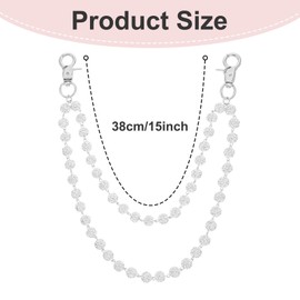 Ceramic Bead Waist Chain, Wallet Chain Layered Pants Bohemian Pants Chains for Men Women Punk Jeans KeyChain Accessories Exquisite Rhinestone Pearl