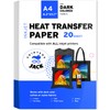 Printers Jack Iron-On Heat Transfer Paper for Dark Fabric 20