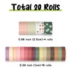 ALXBSONE Washi Tape Set, 20 Rolls Masking Tape, Colourful, Masking