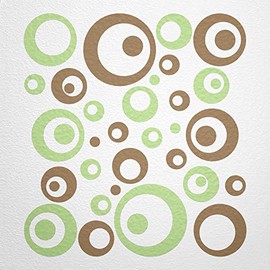 WANDfee® Wall Tattoo, Circles, Dots, 50 Stickers, Colour Choice For Children's Bedroom, Living Room, Hallway, Bathroom, Kitchen, Tile Stickers, brown