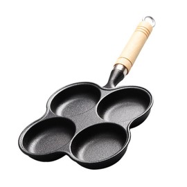 Eggs Pan 4 Cup Nonstick Cast Iron Omelette Skillet for Breakfast, Egg Frying Pan Cooker for Gas Stove and Induction Cookware