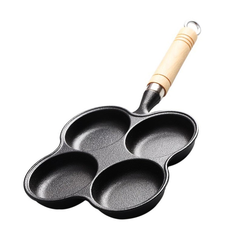 Eggs Pan 4 Cup Nonstick Cast Iron Omelette Skillet for