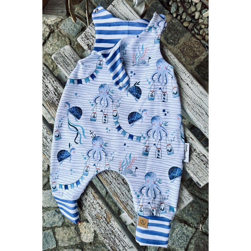 Strampler Spieler Oktopus Meerestiere Geschenk Taufe Geburt maritim Qualle (92)