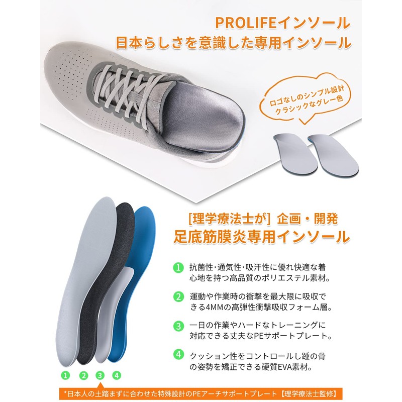 Prolife Insole Shock Absorption [Physical The Supervision] Heel Insole Arch