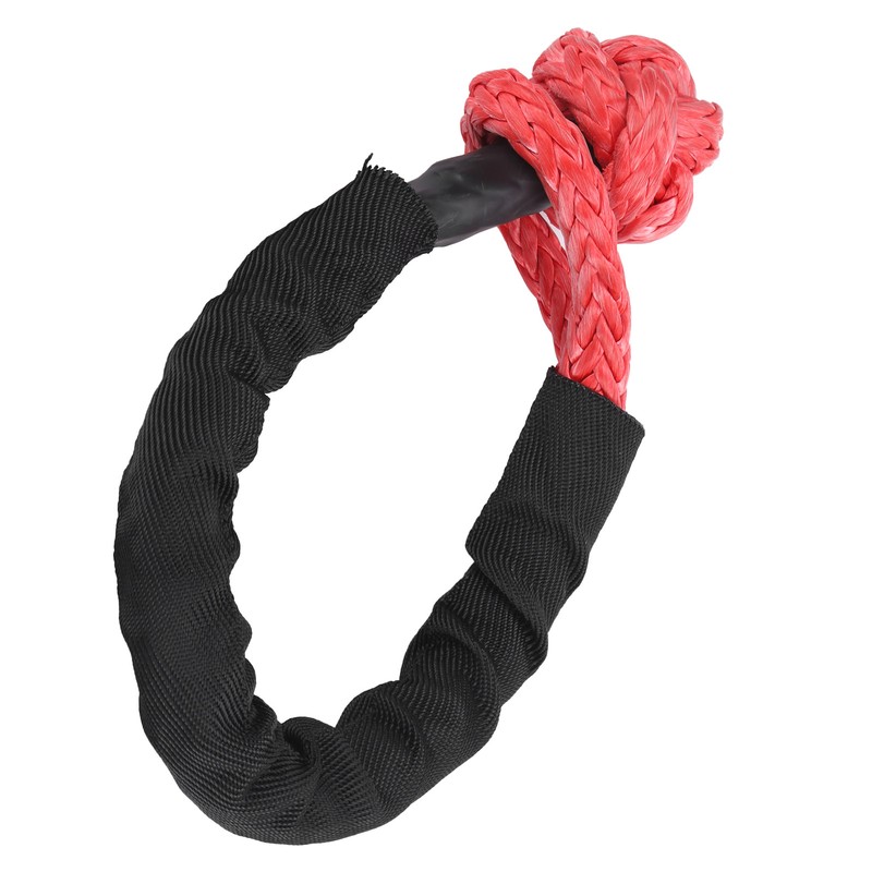 1/2in Car Recovery Straps Winch Rope 35000lbs Flexible Synthetic Shackle