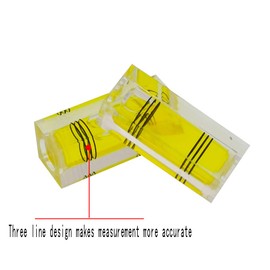 High precision mini level bubble, mini bubble, three line ball, level ruler, household magnetic 4PCS (40x15x15mm brown）
