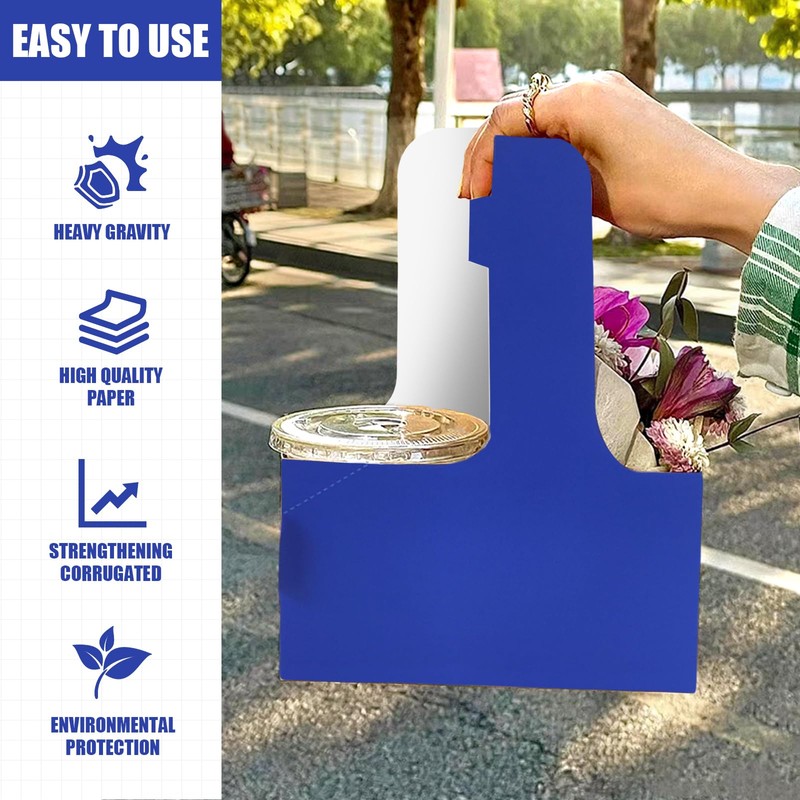 2 Cup Disposable Drink Carrier for Delivery with Handle,30 Count