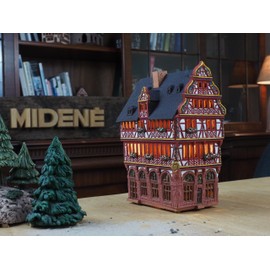 Midene Ceramic Handmade Art Tealight Candle Holder Room Decoration Handcrafted Collectible Miniature Light House Goldene Waage House in Frankfurt, Germany D390AR*