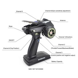 DumboRC X6 6CH 2.4G Radio Controller Transmitter with Gyro Mixed Mode X6FG Receiver Low Power Alarm and Out of Control Protections Radio Controller for RC Car.Boat.Tank