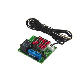 LM YN DC 12V Digital Thermostat Module -58℉ to 257℉ Fahrenheit Temp Display Temperature Controller Board with 20A Relay Waterproof Sensor Probe Dual LED Display Red Red