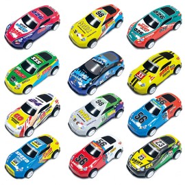 12Pcs Mini Pull Back Cars – Party Bag Fillers for Kids, Mini Toy Cars for Boys & Girls, Party Favours & Stocking Fillers Birthday Partys Bags for 3-6 Year Old Toddlers (Style A)