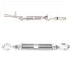 Turnbuckle, M6 Stainless Steel 4pcs Hook-to-Hook Turnbuckle for Outdoor Use