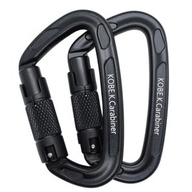 Carabiner Specialty Store Kobe Kari Made in Japan CE Certified, Breaking Strength, 4400 kg (24 kN), Domestic Tested, Aluminum Material, Weight 2.0 oz (57 g), Auto Lock Gate (Twist Lock), Set of 2