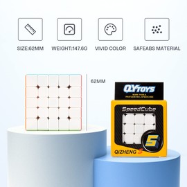 TOYESS Stickerless 5x5 Speed Magic Cube, Professional Puzzle Cube, Brain Teasers Toys for Kids & Adults