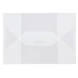 JAM PAPER Plastic Portfolio Envelopes with Tuck Flap Closure - Small - 4 1/4 x 6 1/4 x 1/4 - Clear Frost - Sold Individually