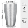 Beasea Stainless Steel Cups 15 oz, 4 Pack Large Stackable