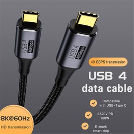 JupptElectronics USB 4 Kabel USB-C Kompatibel mit Thunderbolt 4/Thunderbolt 3 8K@30Hz 5K@60Hz 4K@120Hz Video 40Gbps Datenrate 20V 5A 100W Schnellladung für Telefone, Tablets und Laptops(0.3M)