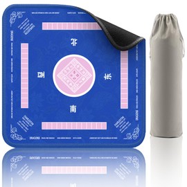 2F22E Mahjong Mat, Noise Reduction Non-Slip Mahjong Mat for Table, 32.4*32.4 Inch Mahjong Table Mat for Poker, Board Games Table Mat, Card Games, Tile Games, Dominoes (Blue)