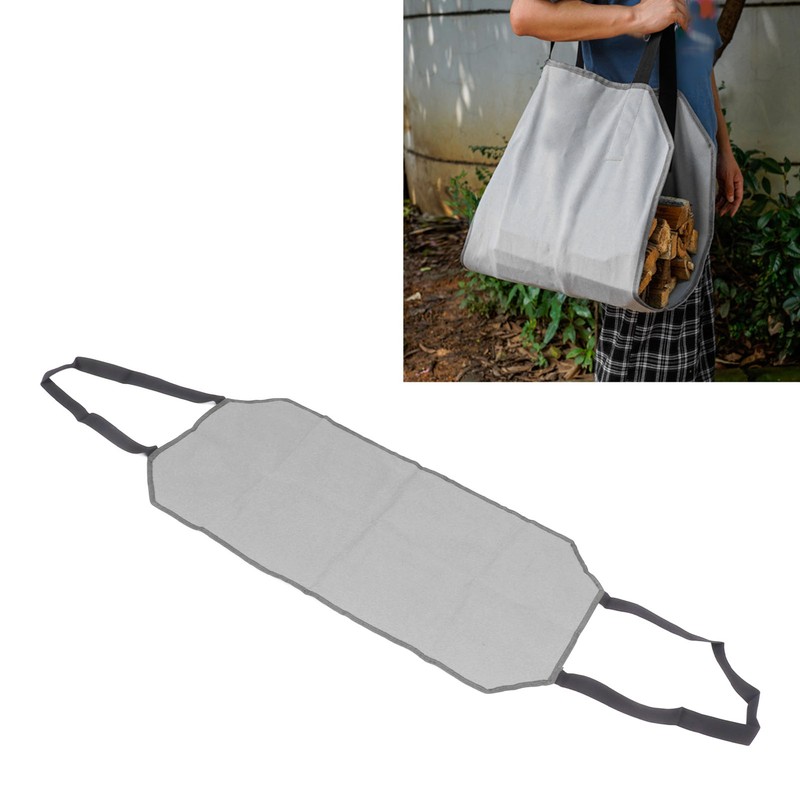 Large Canvas Firewood Carrier Log Bag Indoor Fireplace Log Carrier