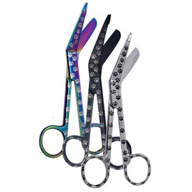 Set of 3 Lister Bandage Scissors 5.5" Assorted Pet Paws Pattern Shears Scissors Ideal Gift For Nurses Doctors Firefighters Made Of premium Quality Stainless Steel