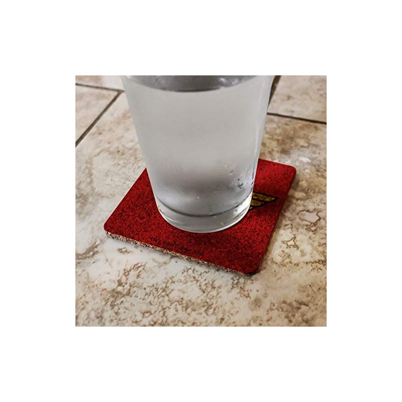 Wonder Woman Classic Logo Low Profile Novelty Cork Coaster Set