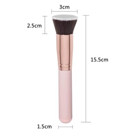 JeoPoom Make-Up Brush, Foundation Brush, Make-Up Brush, Cosmetic Brush, Flat Cosmetic Brush, Ideal for Polishing, Blending and Face (Rose Gold)