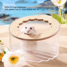 Hamster Stand Bath Container: Small Animal Bathroom Shower Room & Digging Room - Transparent Acrylic Sand Bath Box for Hamsters Mice Lemming Gerbils or Other Small Pets
