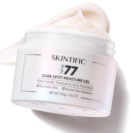 SKINTIFIC 377 Gel Hidratante para Manchas Oscuras con Glutatión, Ácido Tranexámico, 5X Ceramida, 100g, Textura Ligera, Aclara Hiperpigmentación