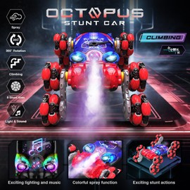 Paaxido Remote Control Car, 8WD Gesture Sensing RC Car, 2.4GHz RC Stunt Cars Boys Toys with Spray & Light, Hand Controlled Toys Gift for Kids Boys Age 8 9 10 11 12 Year Old