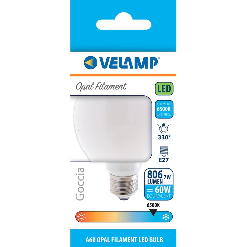 Velamp Opal LED Bulb Standard A60 7W 806lm E27 Base