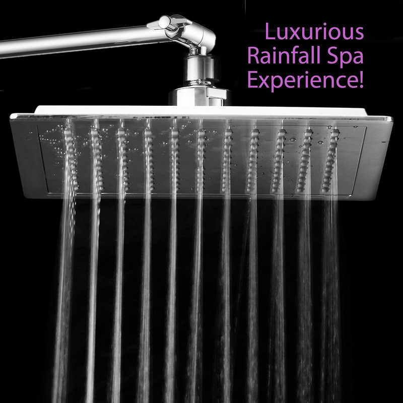 AquaSpa Giant 9-inch Diagonal Square Rain Shower Head PLUS 11-inch