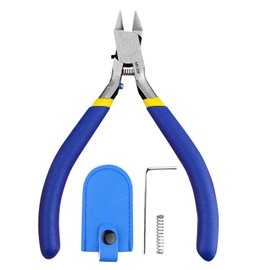 VINSPIRE Model Nipper 4.7-Inch, Precision Plastic Cutter with Ultra-Thin Blade, Ideal for Gundam and Plastic Model Repair, Blue, with Blade Case for Safe Storage