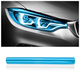12 X 48inch Car Light Tint Film, Cuttable&Stretchable Vinyl Wrap Protector, Non-Marking Self-Adhesive Decals for Headlight, Taillight, Fog Light (Dark Blue)