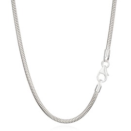 NKlaus Genuine 925 Sterling Silver Snake Chain 1.90 mm Wide, Sterling Silver, No Gemstone