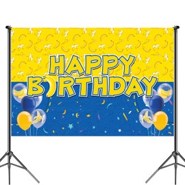 Yellow Cartoon Birthday Party Decoration Supplies, 5 * 3ft Cartoon Banana Photo Booth Backdrop Banner, Kids Boys Baby Shower Birthday Party Photography Background