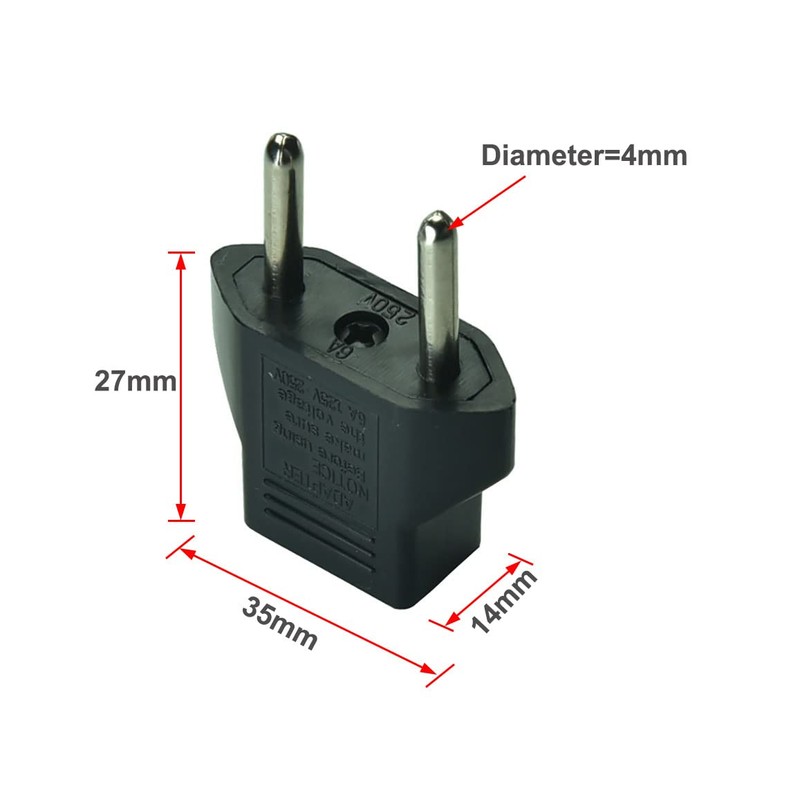 8 PCS American USA to European Outlet Plug Adapter
