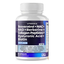 Resveratrol Nad Berberina  Nac  Ácido Hialurónico biotin                                                                                              