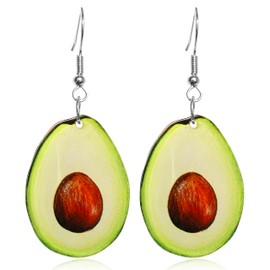 SLSF Cute Funny Lightweight Acrylic Vivid Broccoli Vegetables Dangle Drop Earrings for Women Statement Jewelry Gifts (Avocados)
