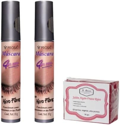 Prosa 4 en 1  2 Pack Mascara Pestañas Rimel Varios Modelos  1 Jabón 50g La Artesanal (Micro Fibras)