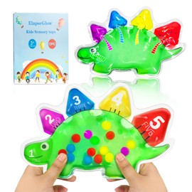 ElapseGlow Dinosaur Sensory Counting Toys for Toddlers 3-4, Montessori Color Sorting & Matching Games, Fine Motor Skills Development, Educational Travel Toys for Kids with Autism