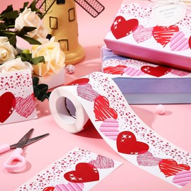 60 Feet Valentine's Day Border Heart Bulletin Board Border Bulletin Board Valentine Sticker Self-Adhesive Decorative Bulletin Trim Border Decoration for School Classroom Chalkboard Party Decor