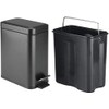 HOMION PEDAL BIN BATHROOM 5L SLIM RECTANGULAR REMOVABLE BUCKET WASTE