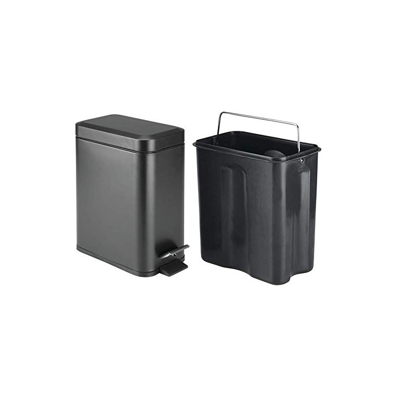 HOMION PEDAL BIN BATHROOM 5L SLIM RECTANGULAR REMOVABLE BUCKET WASTE